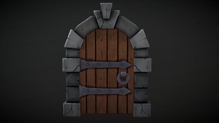 Stylized Door Dungeon 3D Model