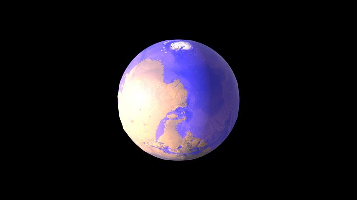 Mars with Oceans 3D Model