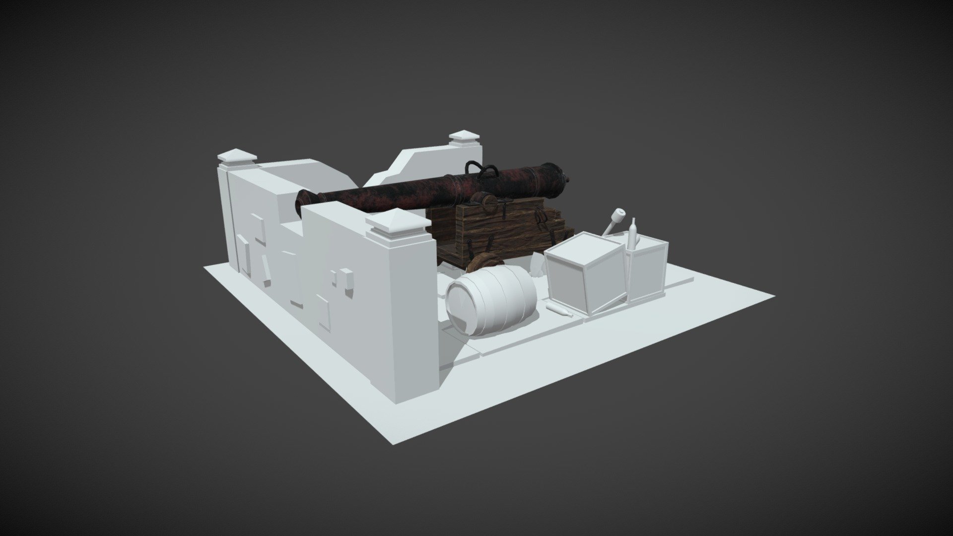 P7: Low Poly Cannon with Environment