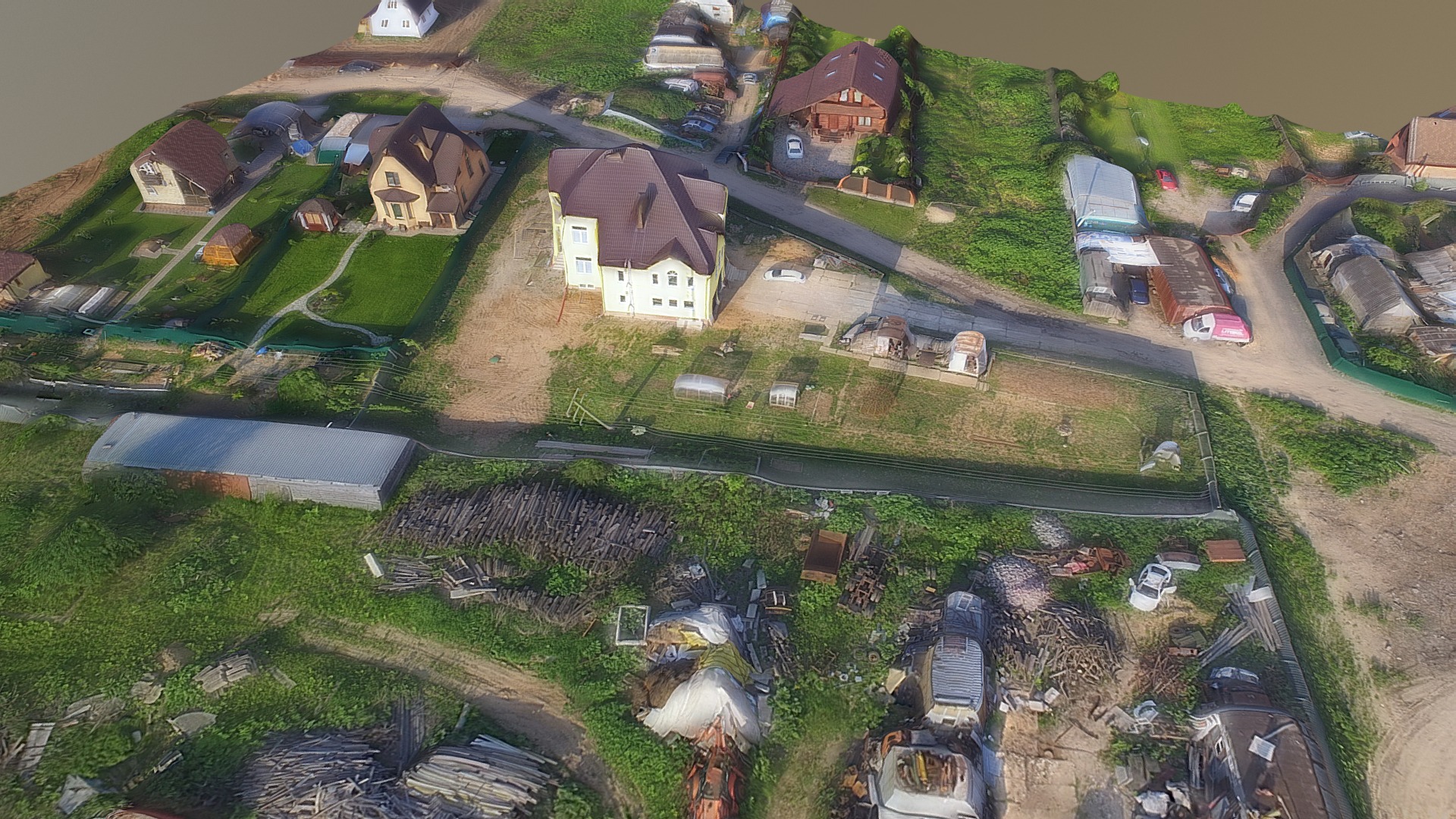 3D model Жостово - This is a 3D model of the Жостово. The 3D model is about aerial view of a small town.