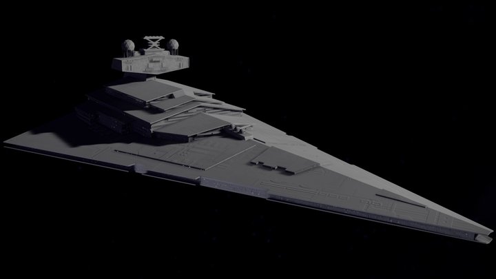 Low Poly Imperial Star Destroyer 3D Model