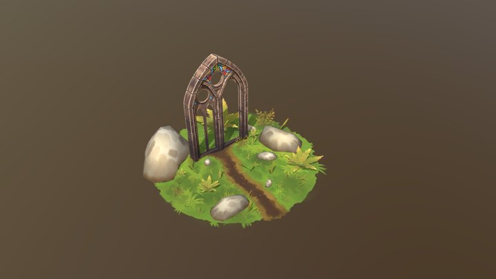 Diorama - Stylized Old Church Window 3D Model