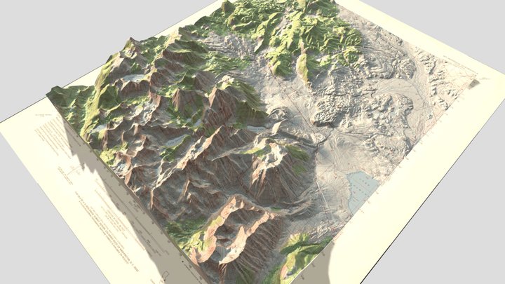 Mt. Morrison, CA 1953 USGS Topographic Map 3D Model