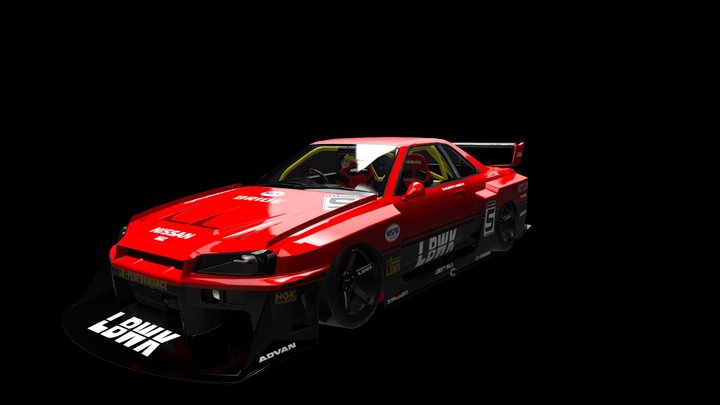 1999 Nissan Skyline LBWK Super Silhouette (R34) – Modello 3D gratuito STL