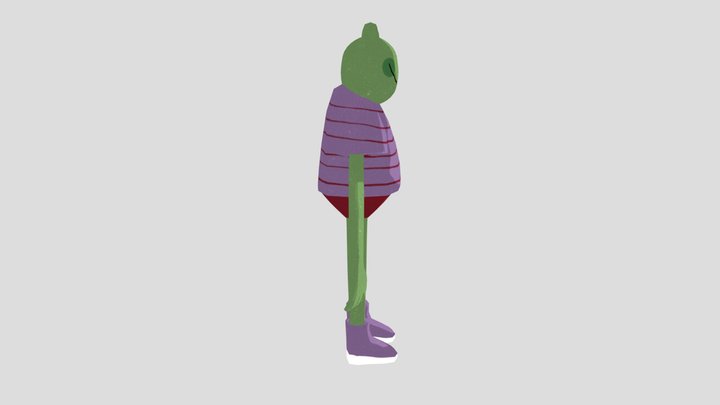 Cartoon Frog 3D Model