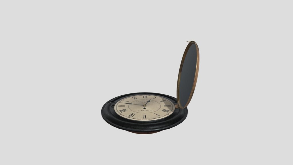 Late 1800s Circular Wall Clock Black