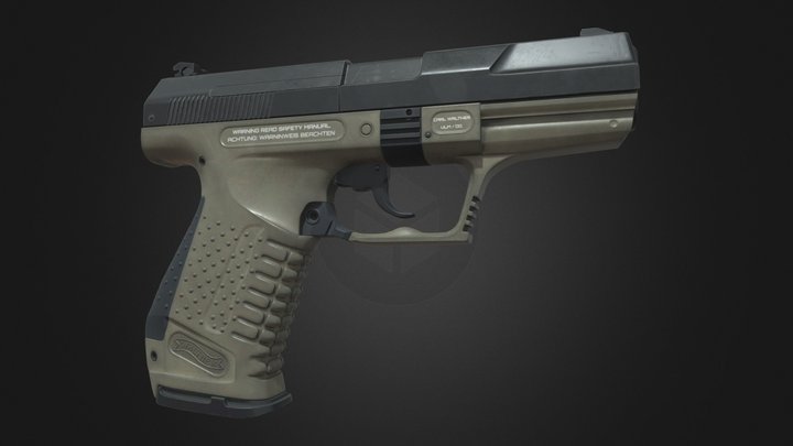 Walther P99 Semi-Automatic Pistol PBR 3D Model