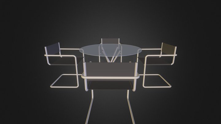 Hydra Table Delta Chairs 3D Model