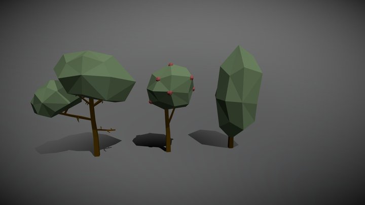 Low Poly Trees 3D Model