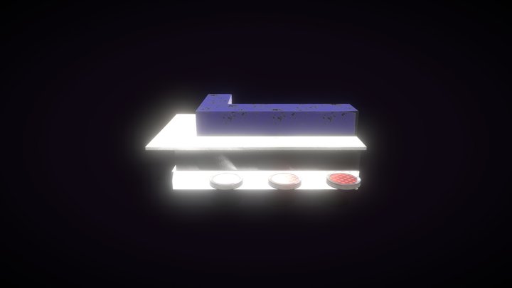 Counter y Bancas 3D Model