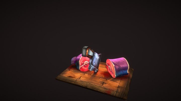Hand paint butcher cleaver 3D Model