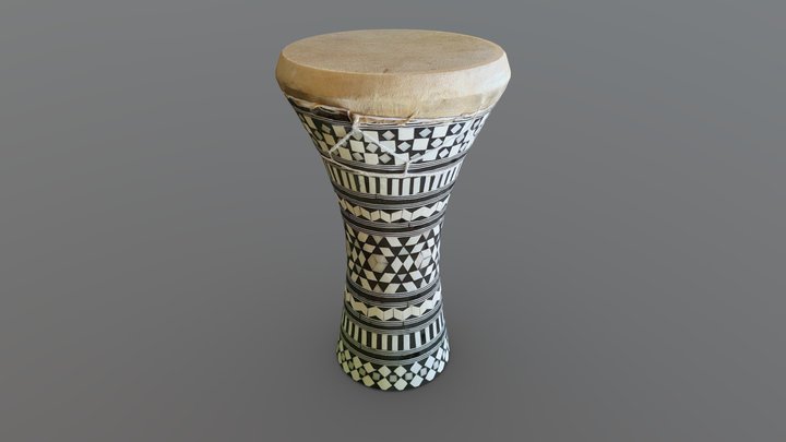 Drum Bongo 3D Scan Clean Low Poly