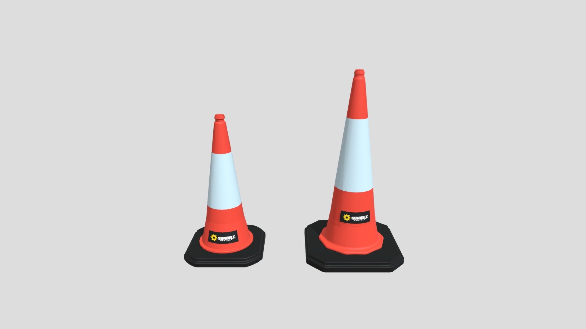 Sunbelt Rentals Traffic Cones Single Unit 3D model by bimstore