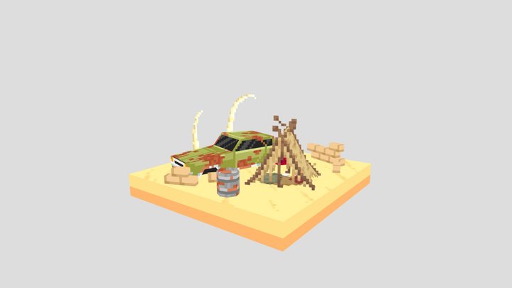 Wasteland Temporary Settlement 3D Model
