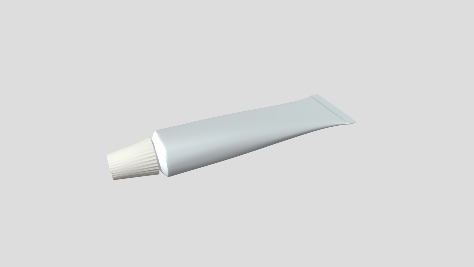 3D model Paste Tube - This is a 3D model of the Paste Tube. The 3D model is about a white and grey pen.