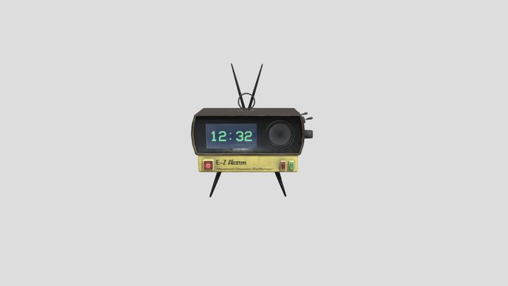 Retrofuturistic Alarm Clock 3D Model