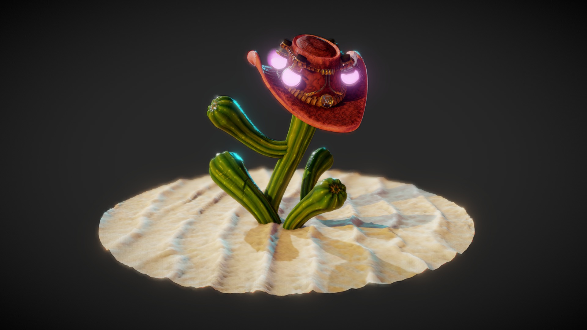 3D model Cowboy Hat - This is a 3D model of the Cowboy Hat. The 3D model is about a rose with water droplets on it.