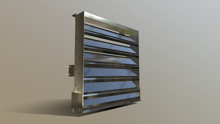 KPS 4DL - Low Profile Frame Extruded Alu Louver 3D Model