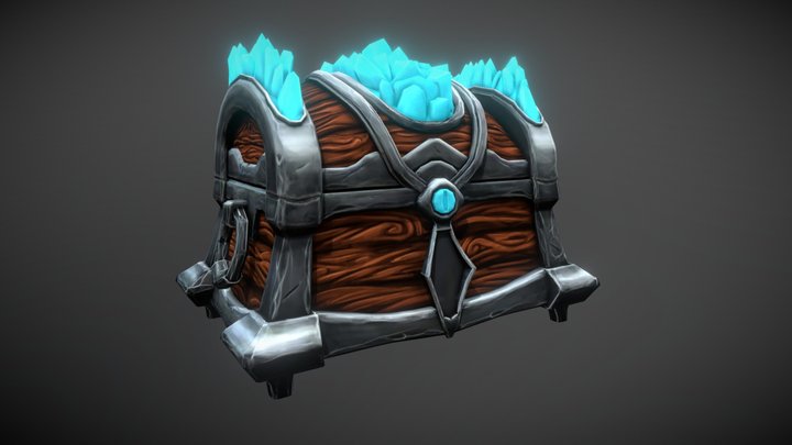 Treasure chest hand painting 3D Model