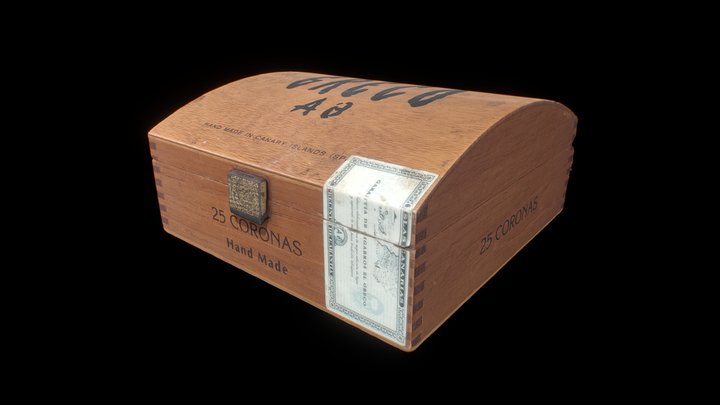 photoscaned box of Havana cigars (360) 3D Model