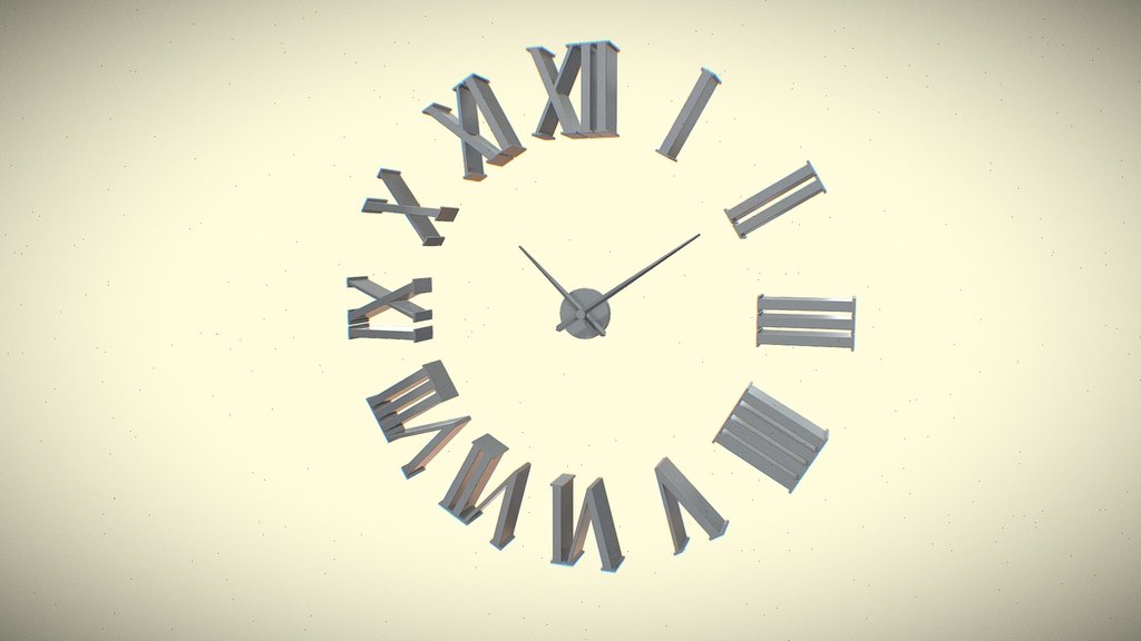 3D Wall Clock - Modern Design & Roman Numerals