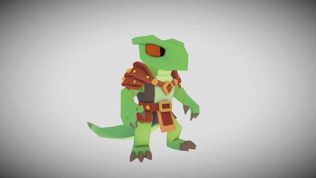 Chibi Lizard Lowpoly handpainted