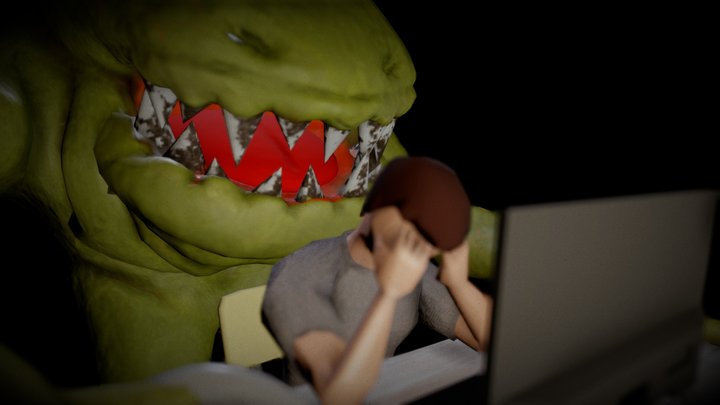 Anxiety Monster - Big 3D Model