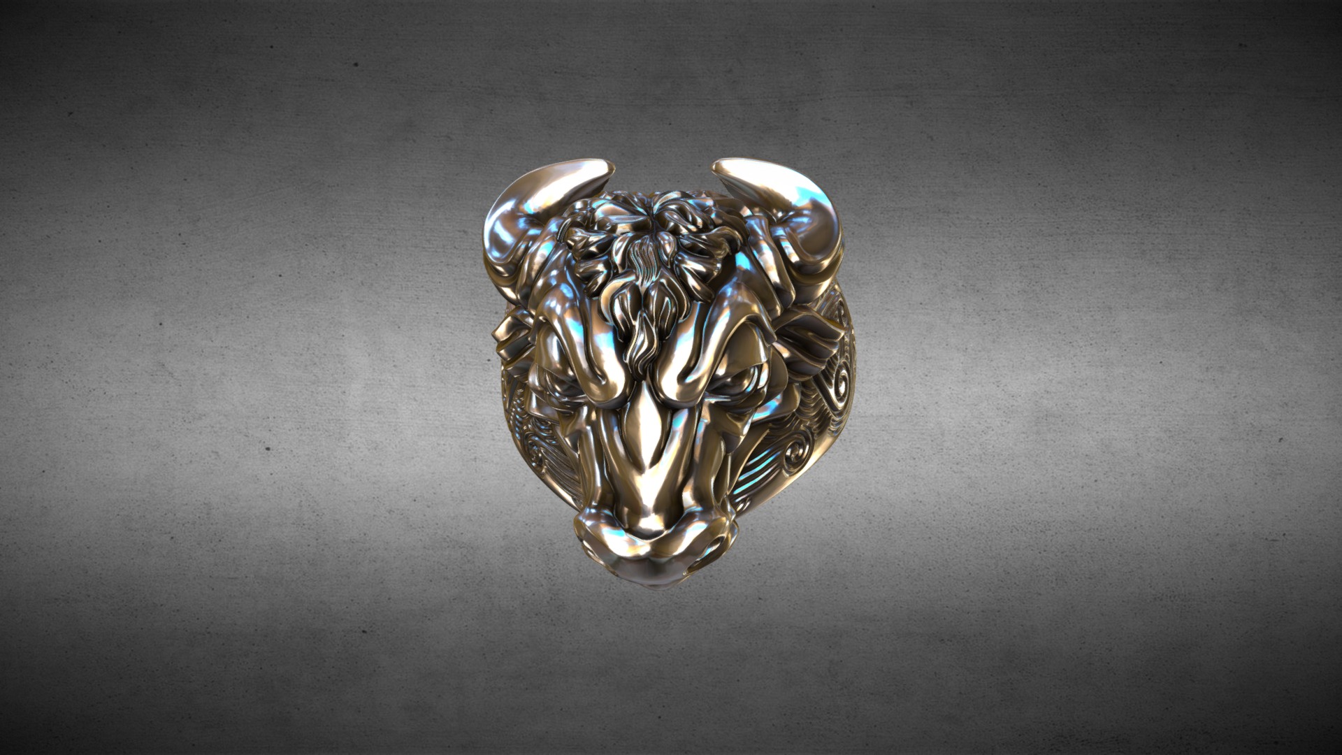 3D model Bull ring - This is a 3D model of the Bull ring. The 3D model is about a silver and gold object.