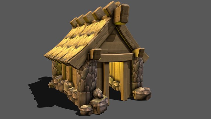 Medieval Shack / Hand Painted 3D Model