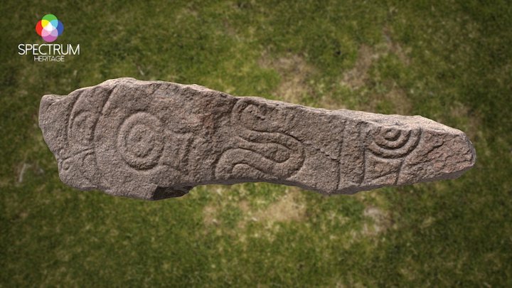 Pictish symbol stone. Inverurie 1. 3D Model