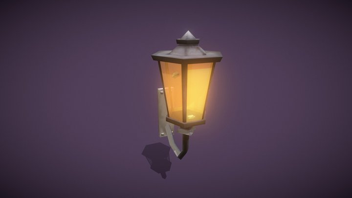 Low poly street lamp 3D Model