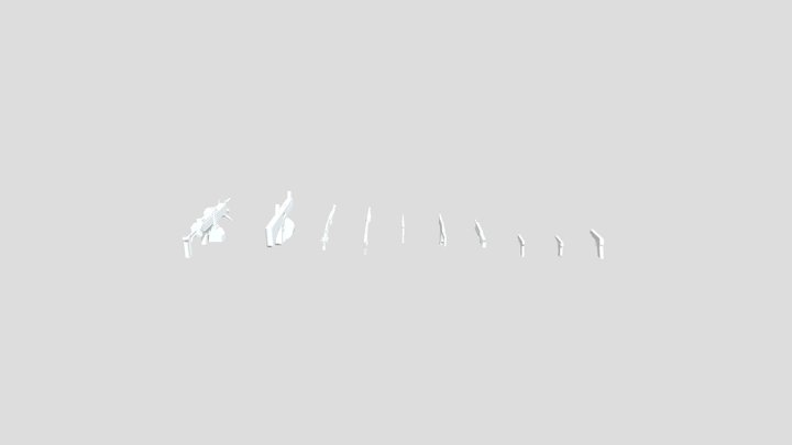 10 Weapons Blocking 3D Model