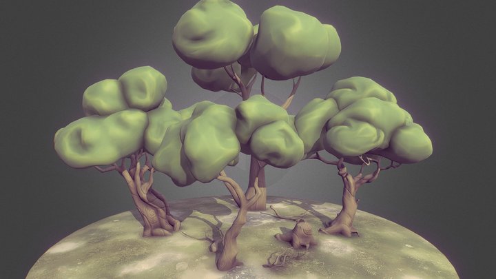 Stylized Tree Pack (Cartoon Style) 3D Model