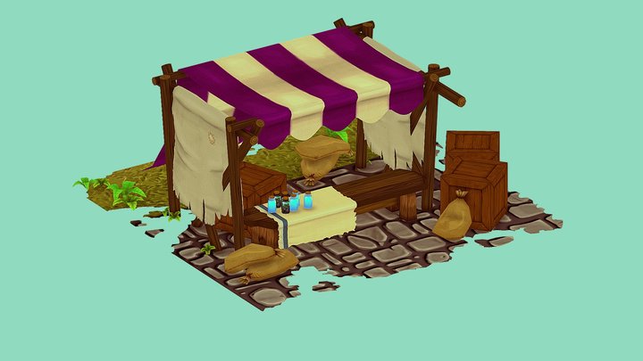 Street Market 3D Model