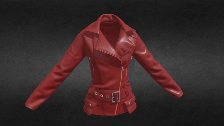 Ladies Biker Jacket 3D Model