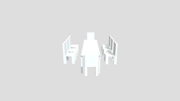 Low Poly Dining Table Set