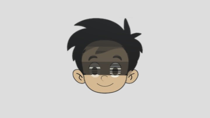 Charcter boy head with bone
