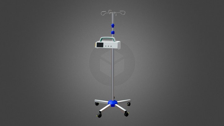 Infusion pump on stand 3D Model