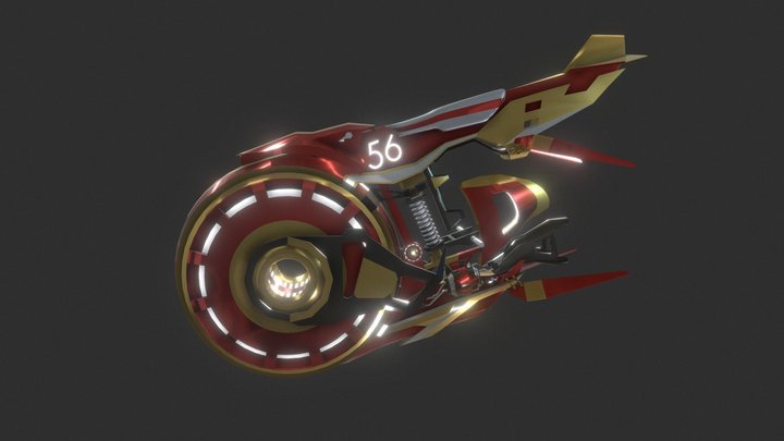 56 Racer Hover Motorcycle 3D Model