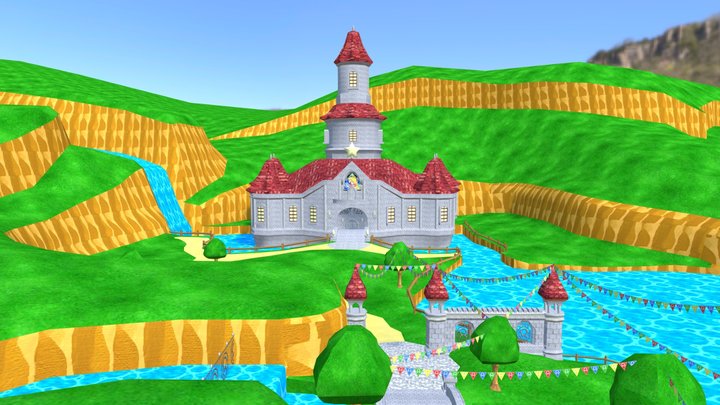 Wii - Super Mario Galaxy - Mushroom Kingdom 3D Model