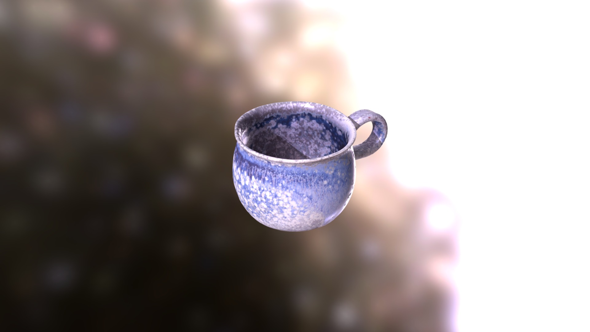 3D model Handmade Tea Cup from Sweden master - This is a 3D model of the Handmade Tea Cup from Sweden master. The 3D model is about a blue teapot with a handle.