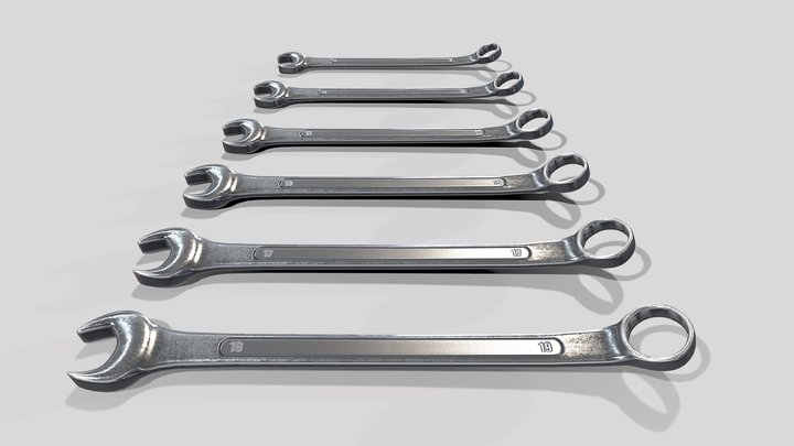Selection of spanners 3D Model