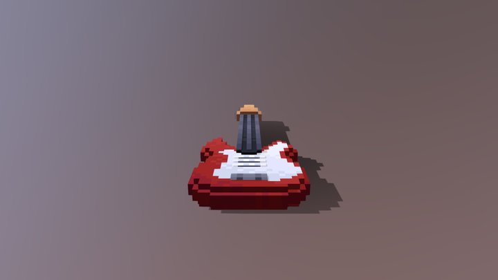 Red Guitar 3D Model
