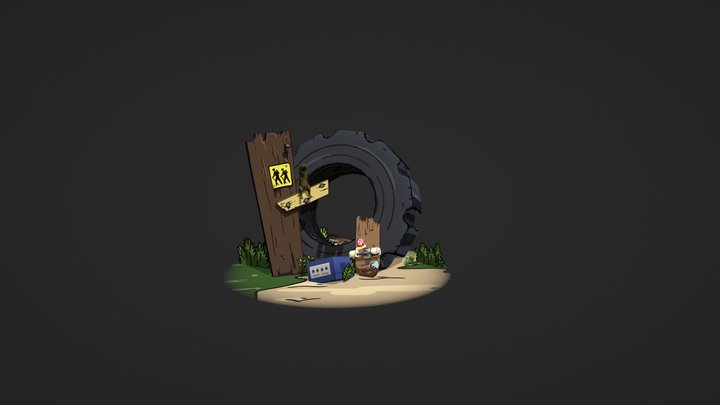 Cartoon Junkyard 3D Model
