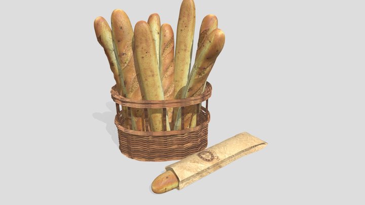 Baguette Basket 3D Model