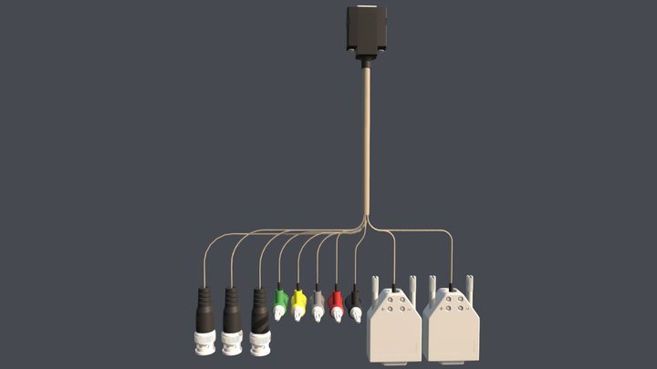 UC319, Cable Assembly, UC10x Full Breakout 3D Model