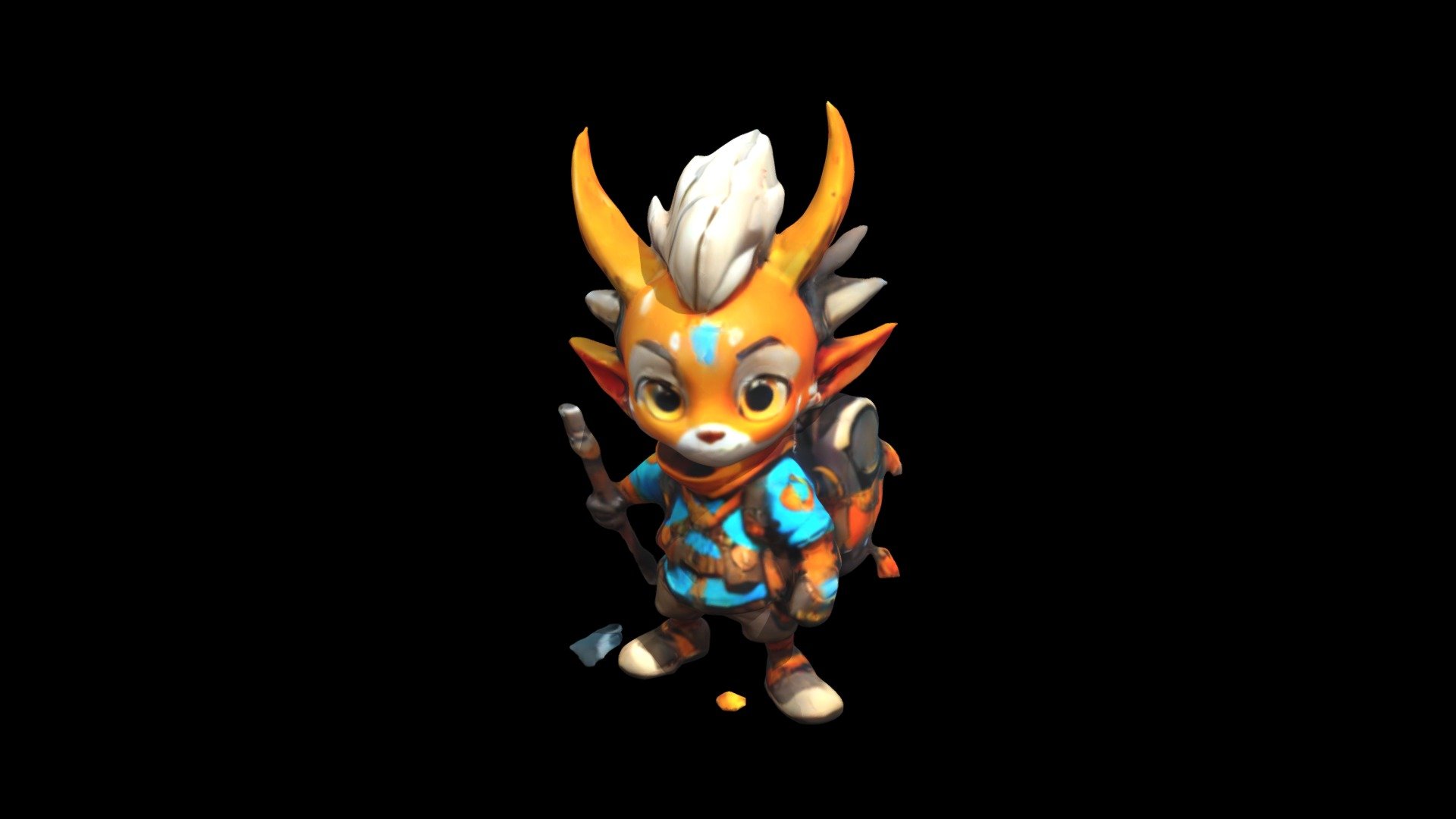 An illustration of a cute, determined fox warrio - Download Free 3D ...