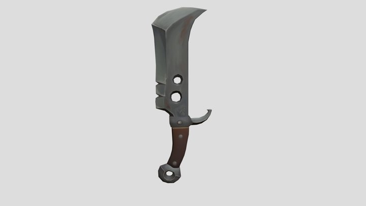 Hand Held Prop Weapon Sword Meat Cleaver 3D Model