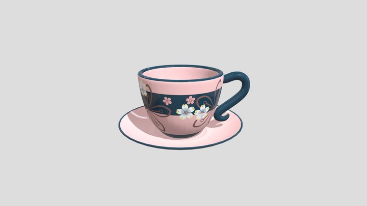 Flower Tea Cup 3D Model