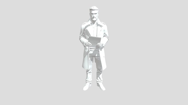 Un homme qui tent une feuille 3D Model